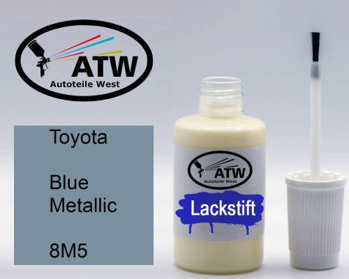 Toyota, Blue Metallic, 8M5: 20ml Lackstift, von ATW Autoteile West.